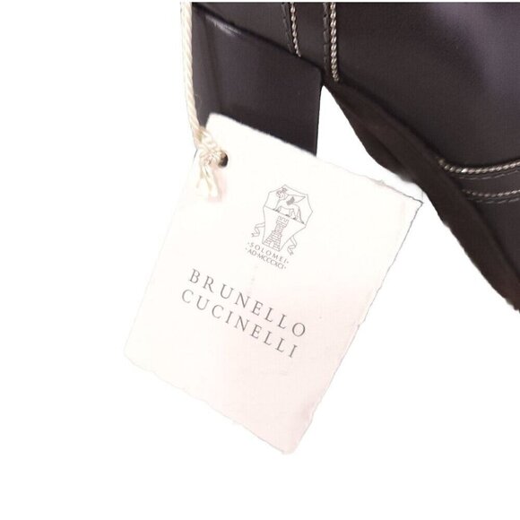 Brunello Cucinelli Open Toe Monili Ankle Bootie 37 US 7 New Defect Brown - Picture 4 of 12